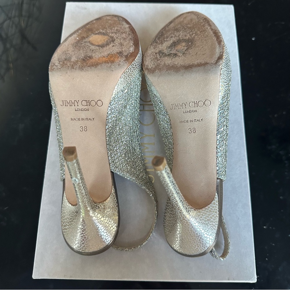 Jimmy Choo Nova Sparkly Glitter Open Toe Platform… - image 6